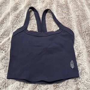 Navy Blue Ribbed Tank Top- FREE PEOPLE